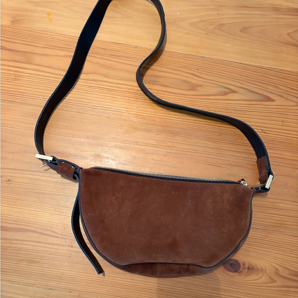 All Saints Brown Suede Crossbody Bag